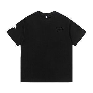 Black Simple Style Letter Print T-Shirt Descente